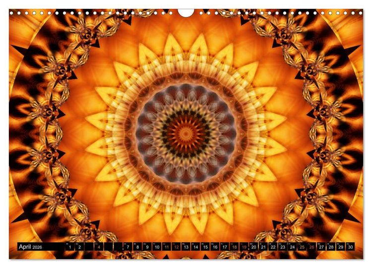 Produktbild: Energie - Mandalas in orange (Wandkalender 2026 DIN A3 quer), CALVENDO Monatskalender