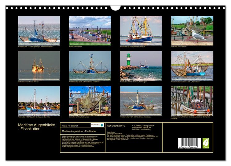 Produktbild: Maritime Augenblicke - Fischkutter (Wandkalender 2026 DIN A3 quer), CALVENDO Monatskalender