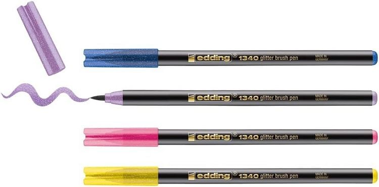 Produktbild: edding 1340 glitzer Pinselstift 4er Set