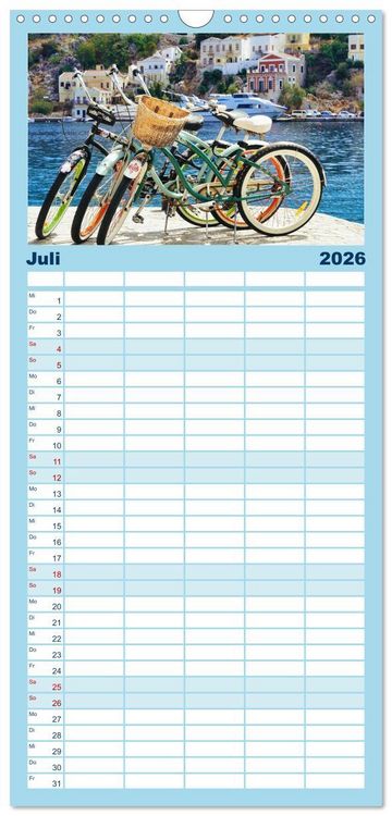 Produktbild: Familienplaner 2026 - Ein Tag auf Symi mit 5 Spalten (Wandkalender, 21 x 45 cm) CALVENDO