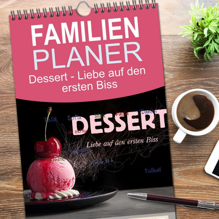 Produktbild: Familienplaner 2026 - Dessert - Liebe auf den ersten Biss mit 5 Spalten (Wandkalender, 21 x 45 cm) CALVENDO
