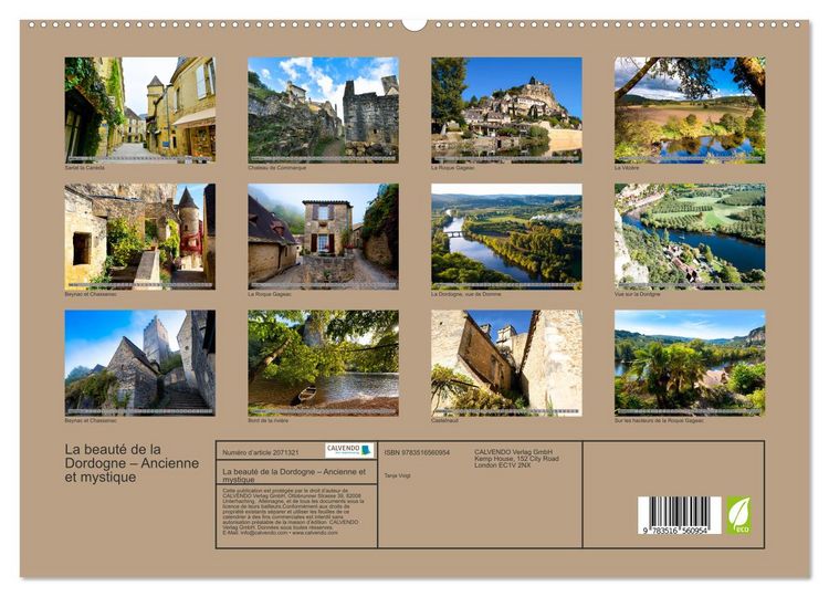 Produktbild: La beaut&eacute; de la Dordogne &ndash; Ancienne et mystique (Calendrier mural 2026 DIN A2 vertical) calendrier de bureau