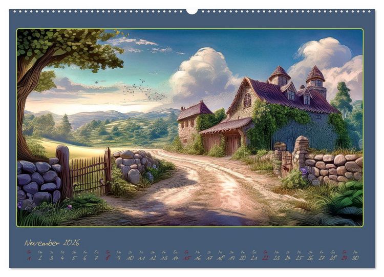 Produktbild: Landschaft romantisch gesehen (Wandkalender 2026 DIN A2 quer), CALVENDO Monatskalender