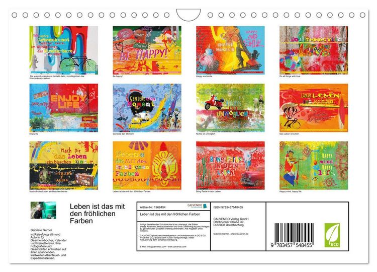 Produktbild: Leben ist das mit den fr&ouml;hlichen Farben (Wandkalender 2026 DIN A4 quer), CALVENDO Monatskalender