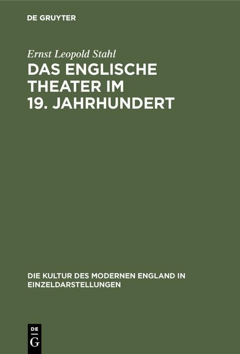 Produktbild: Das englische Theater im 19. Jahrhundert