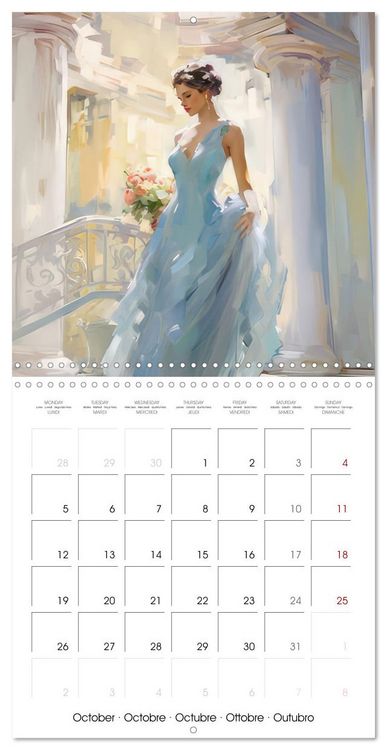 Produktbild: Images romantiques f&eacute;minines de style impressionniste (Calendrier mural carr&eacute; 2026 30x30 cm) Calendrier double avec une page pour vos prises de notes