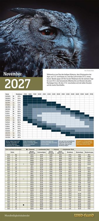 Produktbild: WILD UND HUND Edition: Mondhelligkeitskalender 2027