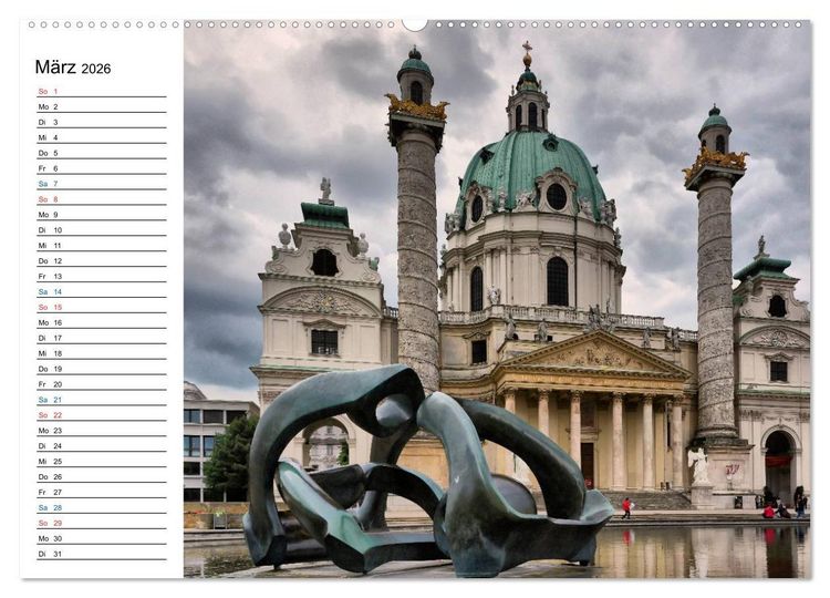 Produktbild: Wien - Haupstadt mit Charme (hochwertiger Premium Wandkalender 2026 DIN A2 quer), Kunstdruck in Hochglanz