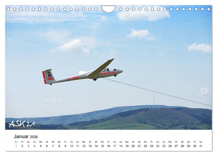 Produktbild: Flugzeuge auf der Wasserkuppe 2026 (Wandkalender 2026 DIN A4 quer), CALVENDO Monatskalender