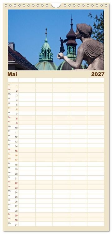 Produktbild: Familienplaner 2027 - M&uuml;nchen - Die Sch&ouml;ne mit 5 Spalten (Wandkalender, 21 x 45 cm) CALVENDO