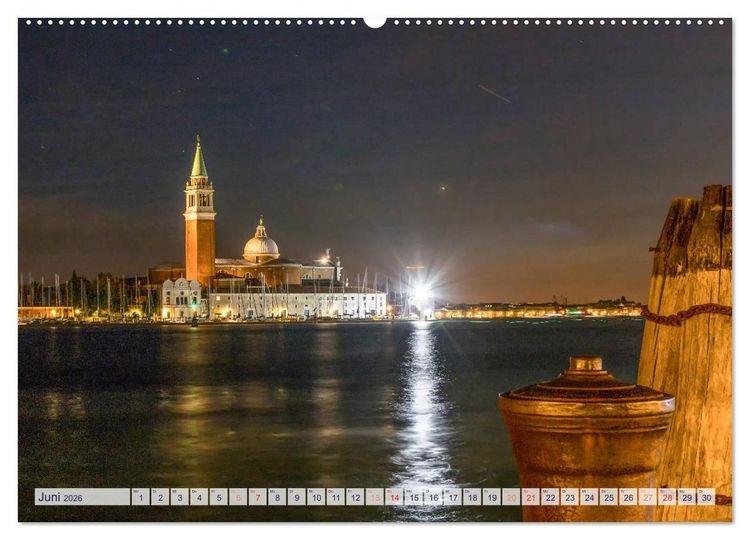 Produktbild: Stilles Venedig wenn es Nacht wird (Wandkalender 2026 DIN A2 quer), CALVENDO Monatskalender