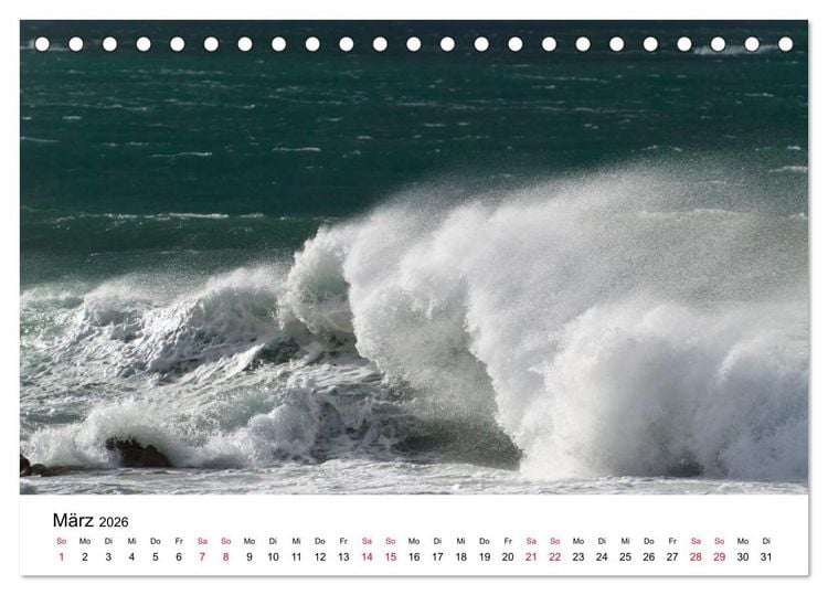 Produktbild: Naturschauspiel Wellen (Tischkalender 2026 DIN A5 quer), CALVENDO Monatskalender