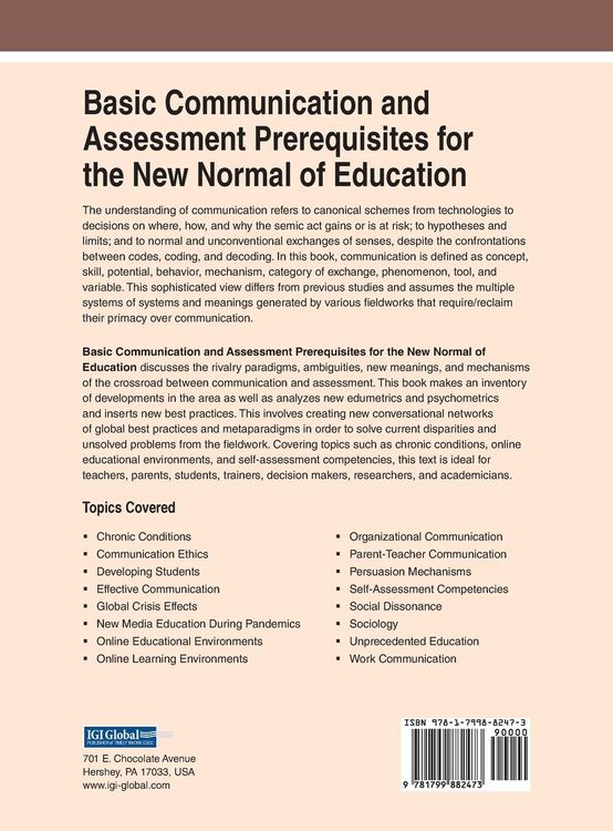 Produktbild: Basic Communication and Assessment Prerequisites for the New Normal of Education
