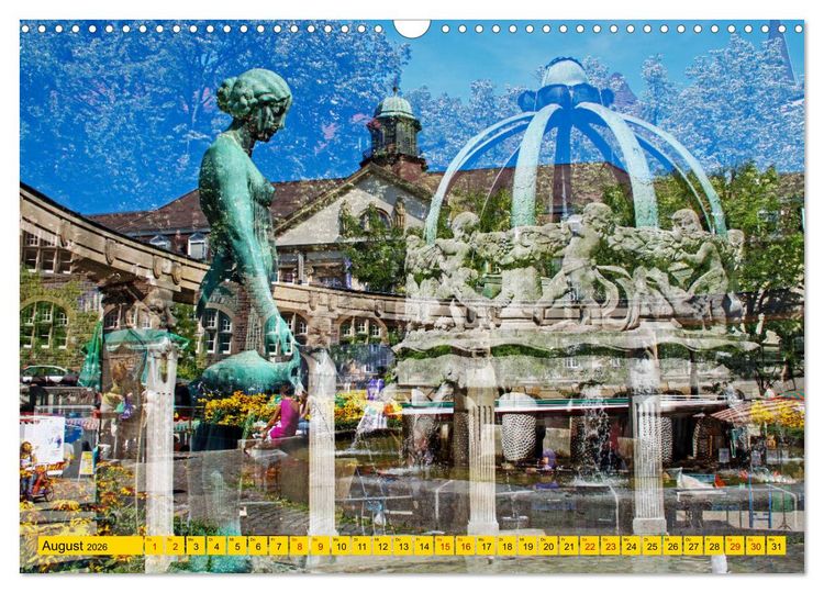 Produktbild: Karlsruhe mal 2 (Wandkalender 2026 DIN A3 quer), CALVENDO Monatskalender