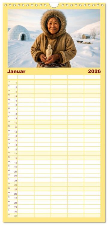 Produktbild: Familienplaner 2026 - Die H&uuml;ter alter Welten mit 5 Spalten (Wandkalender, 21 x 45 cm) CALVENDO