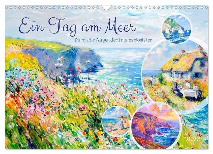 Produktbild: Ein Tag am Meer - Durch die Augen der Impressionisten (Wandkalender 2026 DIN A3 quer), CALVENDO Monatskalender