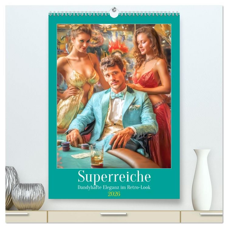 Produktbild: Superreiche - Dandyhafte Eleganz im Retro-Look (hochwertiger Premium Wandkalender 2026 DIN A2 hoch), Kunstdruck in Hochglanz
