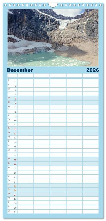 Produktbild: Familienplaner 2026 - Kanadas Westen - Berge und Wasser mit 5 Spalten (Wandkalender, 21 x 45 cm) CALVENDO