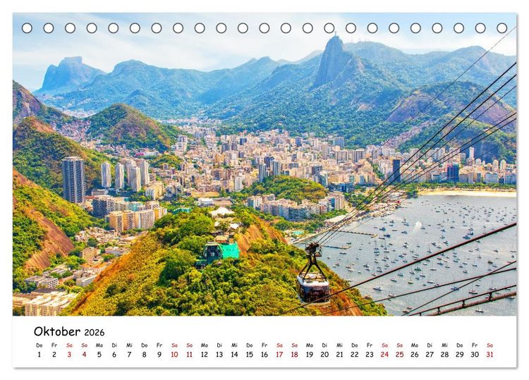 Produktbild: Rio de Janeiro - K&uuml;stenmetropole (Tischkalender 2026 DIN A5 quer), CALVENDO Monatskalender