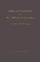 Produktbild: Statistische Methoden bei textilen Untersuchungen