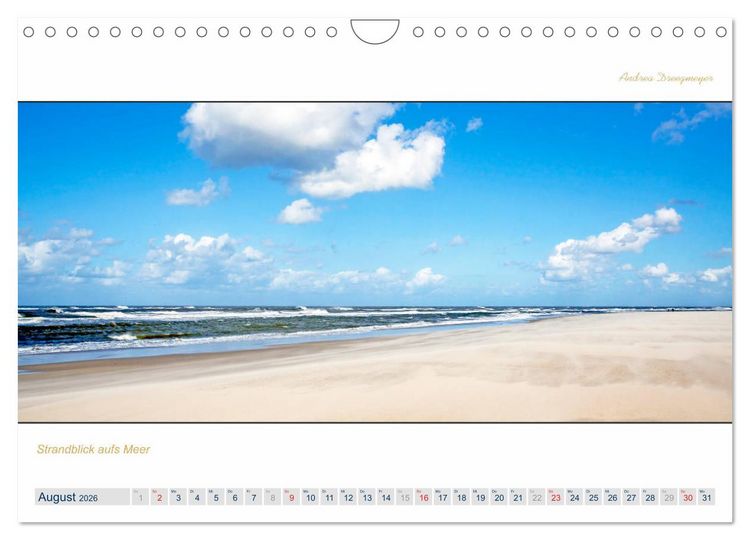 Produktbild: PANORAMA - Ostfriesische Inseln (Wandkalender 2026 DIN A4 quer), CALVENDO Monatskalender