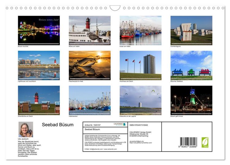 Produktbild: Seebad B&uuml;sum (Wandkalender 2026 DIN A3 quer), CALVENDO Monatskalender