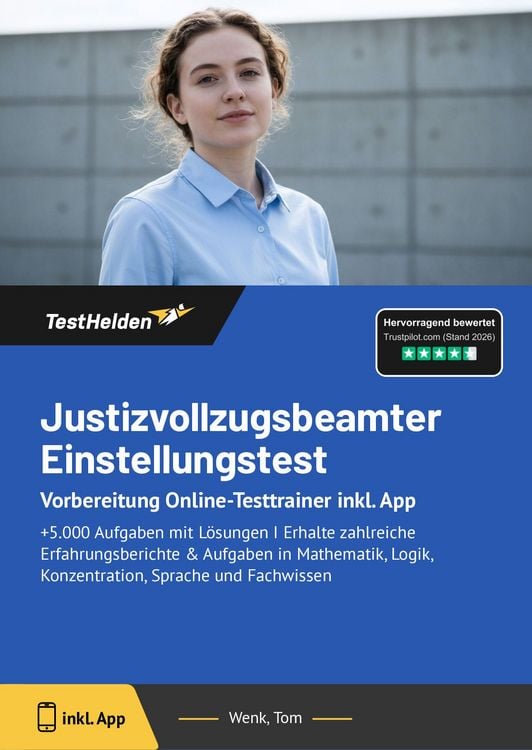 Produktbild: Justizvollzugsbeamter Einstellungstest: Vorbereitung Online-Testtrainer inkl. App