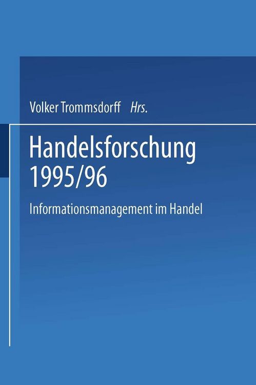 Produktbild: Handelsforschung 1995/96