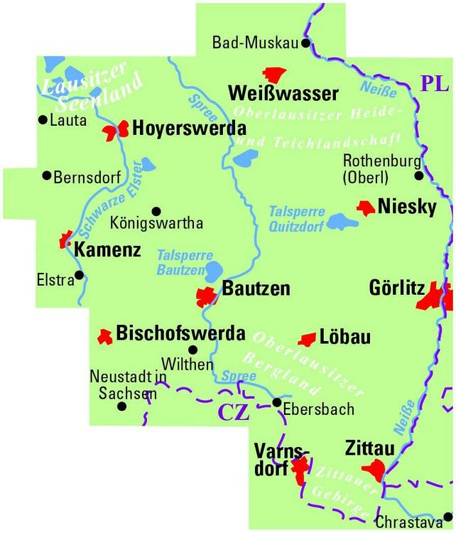 Produktbild: BVA ADFC Regionalkarte Oberlausitz - Lausitzer Seen 1:75.000