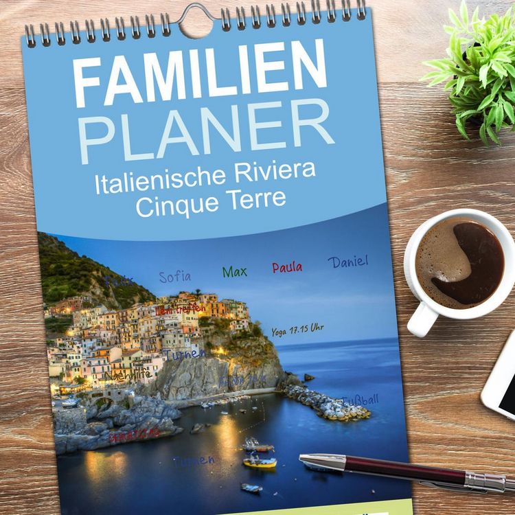 Produktbild: Familienplaner 2026 - Italienische Riviera Cinque Terre mit 5 Spalten (Wandkalender, 21 x 45 cm) CALVENDO