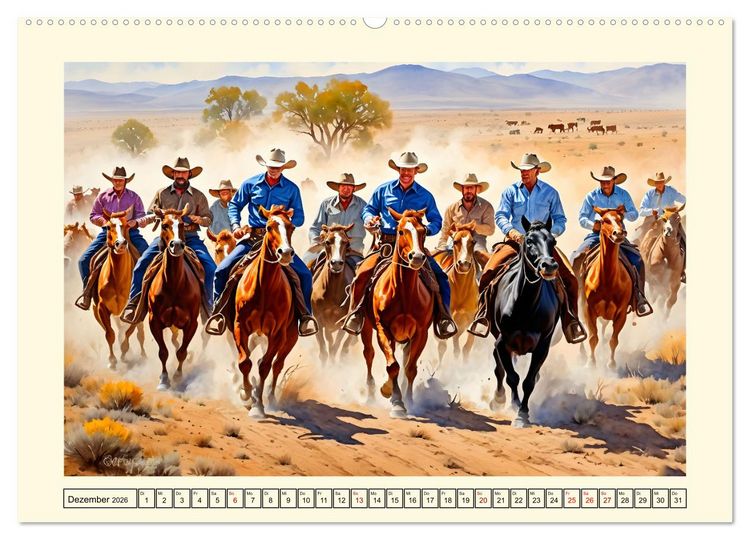 Produktbild: Nostalgie - der Wilde Westen (hochwertiger Premium Wandkalender 2026 DIN A2 quer), Kunstdruck in Hochglanz