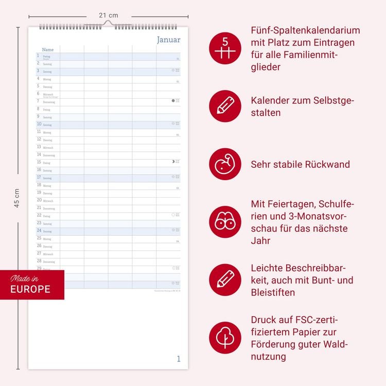 Produktbild: Familienplaner zum Selbstgestalten 2027