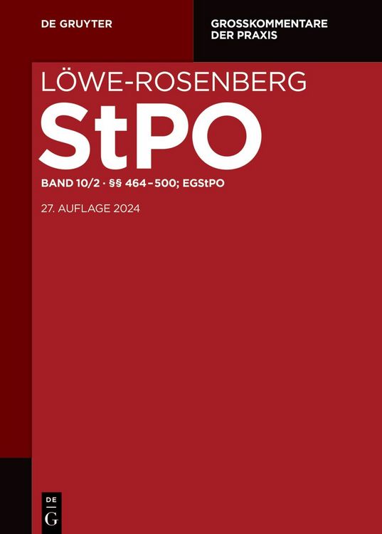 Produktbild: &sect;&sect; 464-500; EGStPO