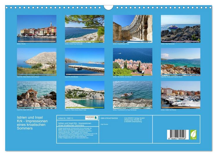 Produktbild: Istrien und Insel Krk - Impressionen eines kroatischen Sommers (Wandkalender 2026 DIN A3 quer), CALVENDO Monatskalender