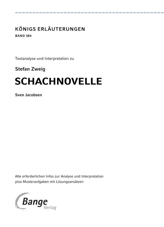 Produktbild: Schachnovelle von Stefan Zweig
