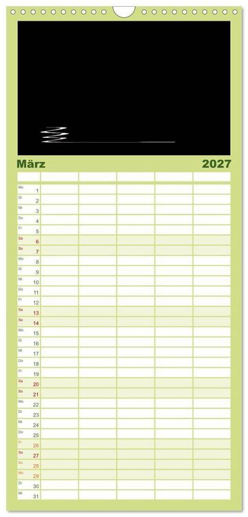 Produktbild: Familienplaner 2027 - Minimalistisch mit 5 Spalten (Wandkalender, 21 x 45 cm) CALVENDO