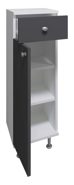 Produktbild: Badm&ouml;bel Midischrank Badschrank Schublade Nilosi