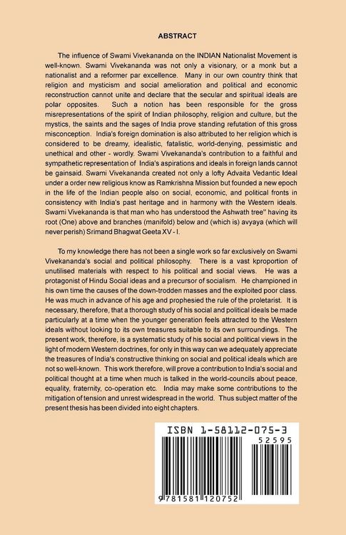 Produktbild: The Socio-Political Philosophy of Swami Vivekananda