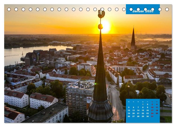 Produktbild: Hansestadt Rostock (Tischkalender 2026 DIN A5 quer), CALVENDO Monatskalender