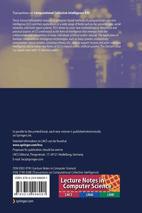 Produktbild: Transactions on Computational Collective Intelligence XXX