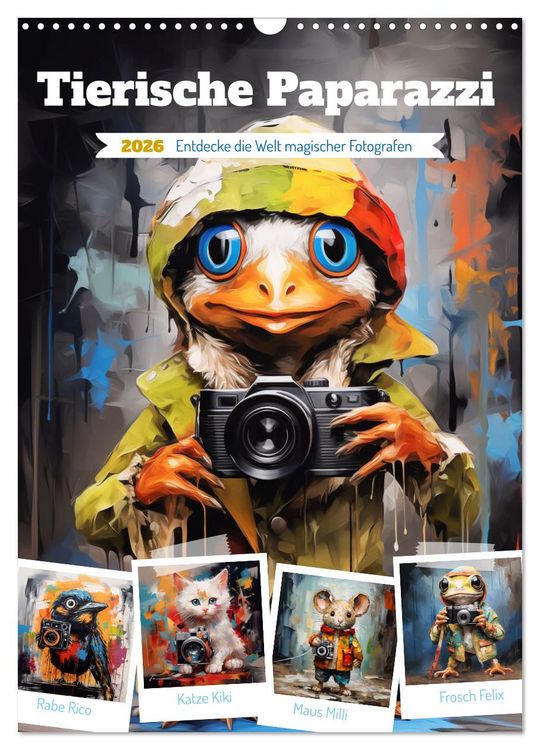 Produktbild: Tierische Paparazzi (Wandkalender 2026 DIN A3 hoch), CALVENDO Monatskalender