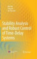 Produktbild: Stability Analysis and Robust Control of Time-Delay Systems