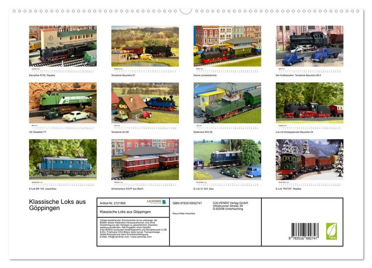 Produktbild: Klassische Loks aus G&ouml;ppingen (hochwertiger Premium Wandkalender 2026 DIN A2 quer), Kunstdruck in Hochglanz