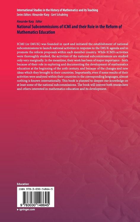 Produktbild: National Subcommissions of ICMI and their Role in the Reform of Mathematics Education