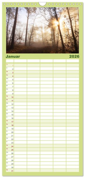 Produktbild: Familienplaner 2026 - Naturparadies Pf&auml;lzerwald mit 5 Spalten (Wandkalender, 21 x 45 cm) CALVENDO