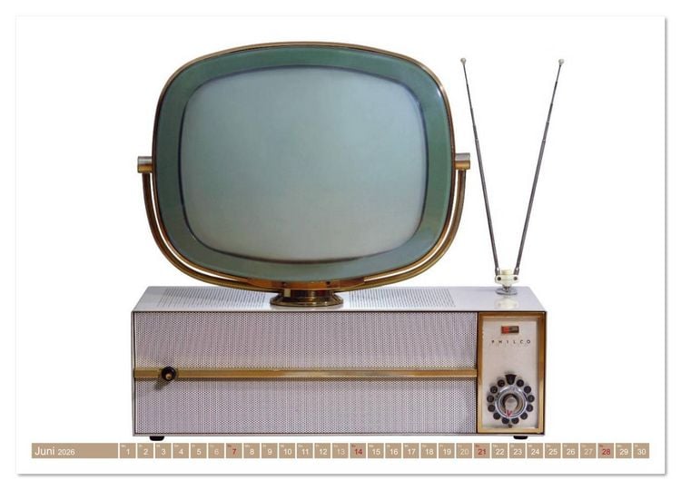 Produktbild: Fernseher der 1950er bis 70er Jahre: In die R&ouml;hre geguckt (hochwertiger Premium Wandkalender 2026 DIN A2 quer), Kunstdruck in Hochglanz