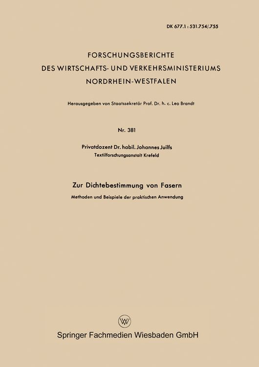 Produktbild: Zur Dichtebestimmung von Fasern