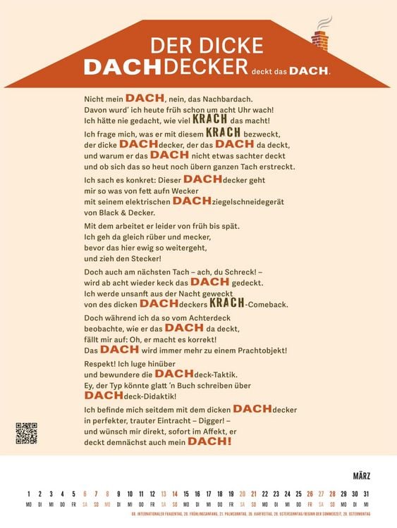 Produktbild: Zungenbrecher-Wandkalender 2027 - Abera kadabera! Willkommen in Barbaras Rhabarberbar!