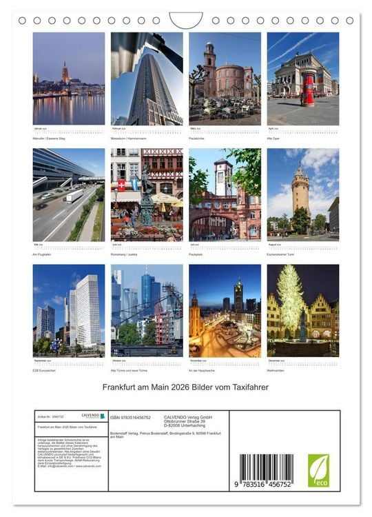Produktbild: Frankfurt am Main 2026 Bilder vom Taxifahrer (Wandkalender 2026 DIN A4 hoch), CALVENDO Monatskalender