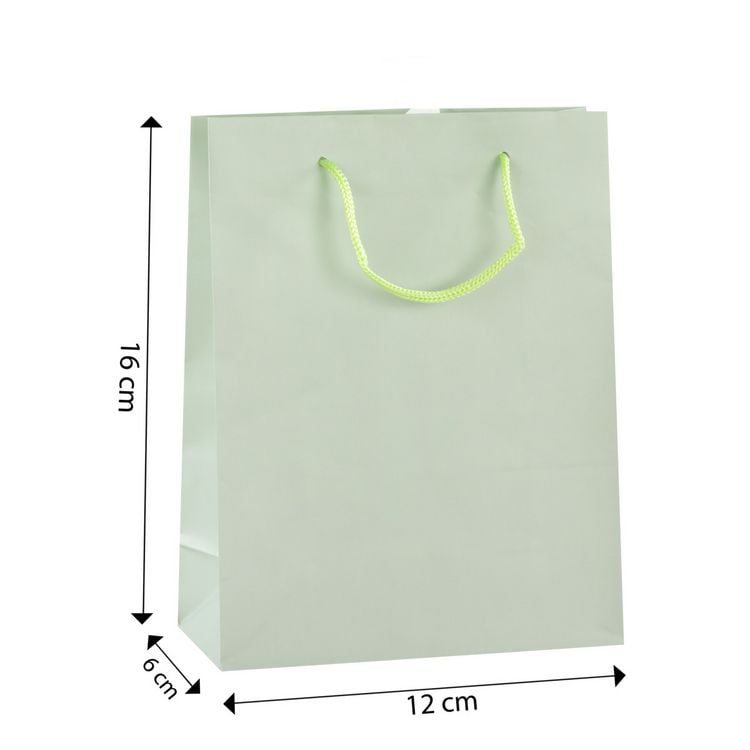 Produktbild: Idena Geschenktasche uni blau gelb rot gr&uuml;n 12x16x6cm 4fach sortiert 128g/m&sup2;